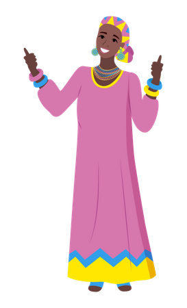 African woman wearing traditional outfit  Illustration