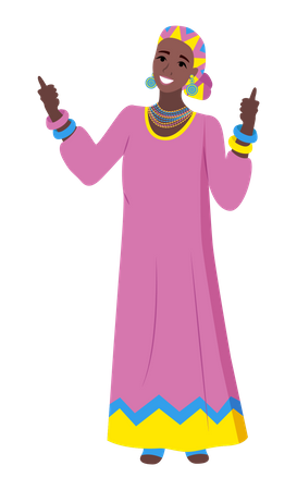 African woman wearing traditional outfit  イラスト