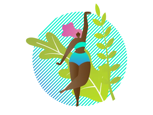 Afrikanische Frau im Sommer  Illustration