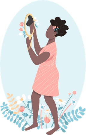 Selbstliebe einer afrikanischen Frau  Illustration