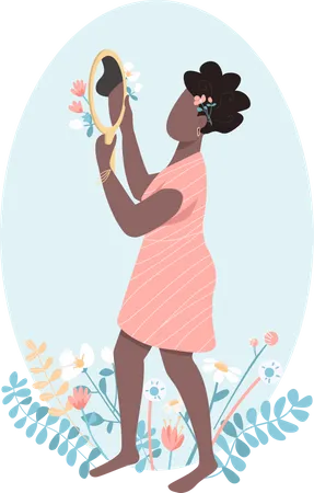 Selbstliebe einer afrikanischen Frau  Illustration