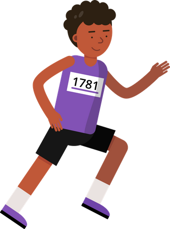 Afrikanischer Junge läuft Marathon  Illustration