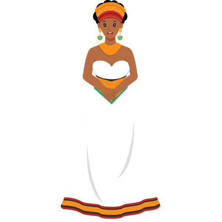 Afrikanisches Hochzeitskleid  Illustration