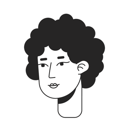 Afro curly hair middle-aged woman  Illustration