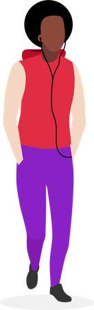 Afroamerikaner mit lockiger Frisur  Illustration