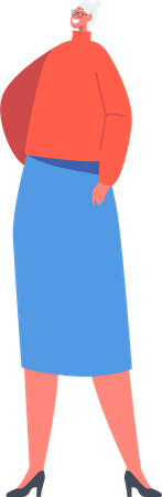 Aged Female with Arm Akimbo  Illustration