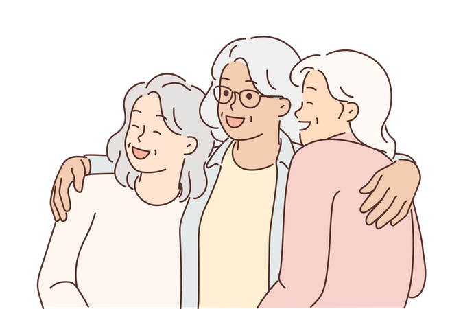 Aged ladies  Illustration