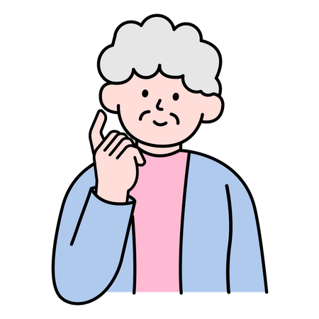 Aged Woman Curious  Illustration