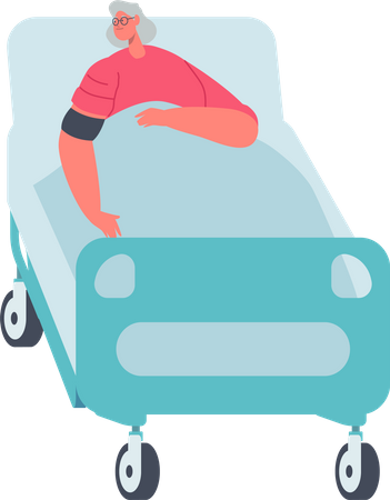 Aged woman getting medical treatment  Illustration