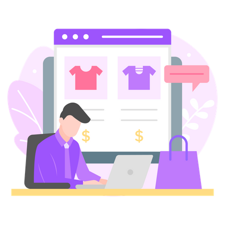 Agência de marketing de comércio eletrônico  Illustration