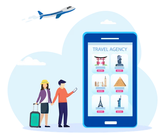 Agência de viagens on-line  Ilustração