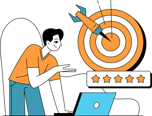 Agency Achieve The Target  Illustration