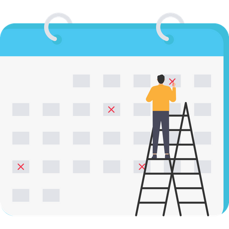 Calendario de reuniones de negocios  Ilustración