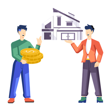 Agent invests in buying new house from loan  Illustration