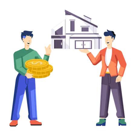 Agent invests in buying new house from loan  Illustration