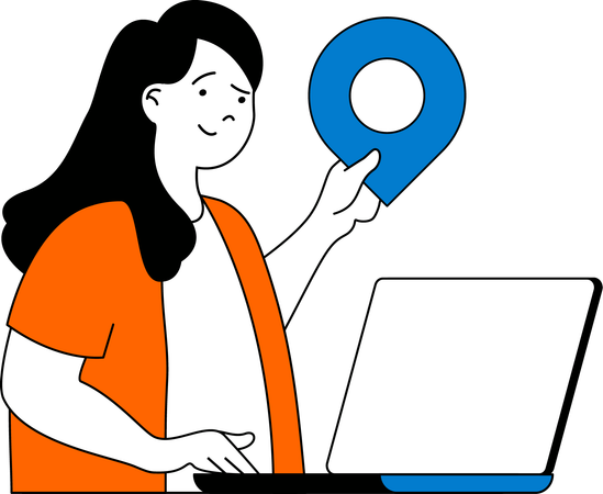 Agent is finding online location  Illustration