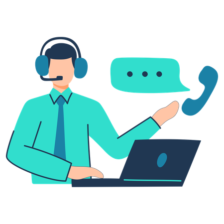 Agent is offering customer care service  Illustration