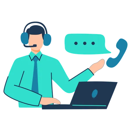 Agent is offering customer care service  Illustration