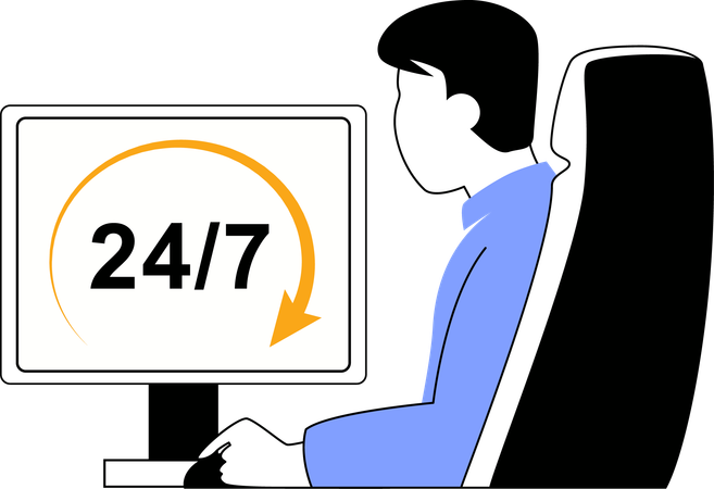 Agent provides 24*7 customer delivery service  Illustration