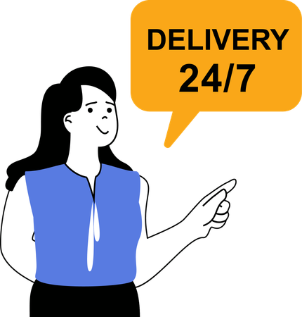 Agent providing 24*7 hours delivery  Illustration