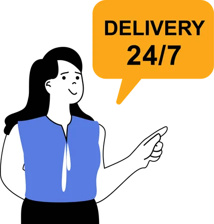 Agent providing 24*7 hours delivery  Illustration