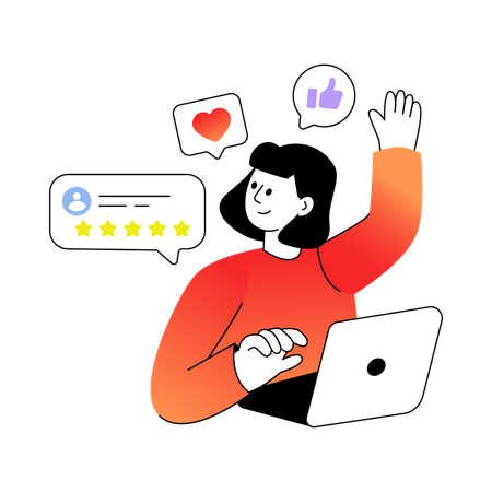 Agent reviewing Customer feedbacks  Illustration