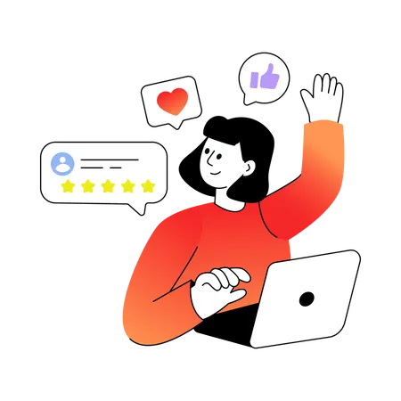 Agent reviewing Customer feedbacks  Illustration