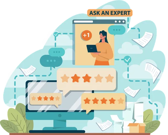 Agent reviews help feedback  Illustration