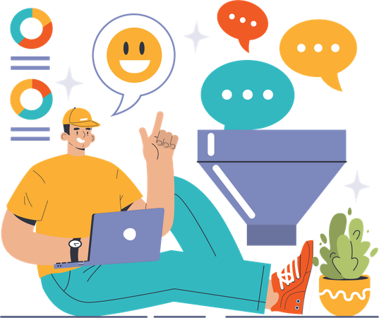 Agent sorts client's responses  Illustration