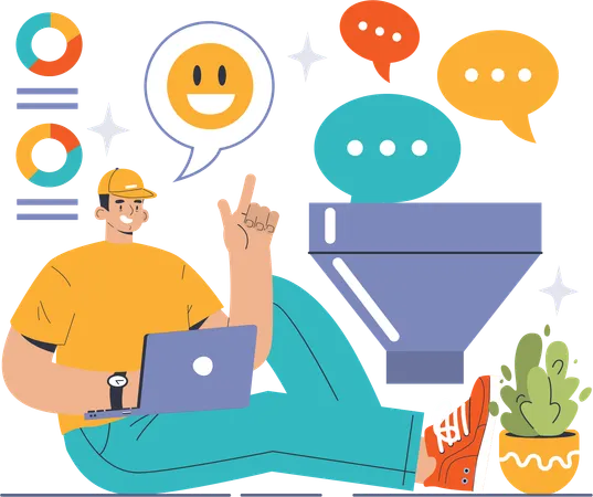 Agent sorts client's responses  Illustration