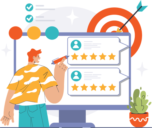 Agent views at customer feedbacks  Illustration