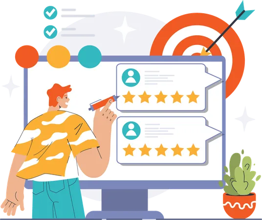 Agent views at customer feedbacks  Illustration