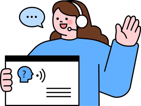 Agente donna che lavora al call center  Illustration