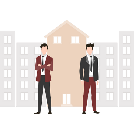 Agentes de marketing inmobiliario  Ilustración