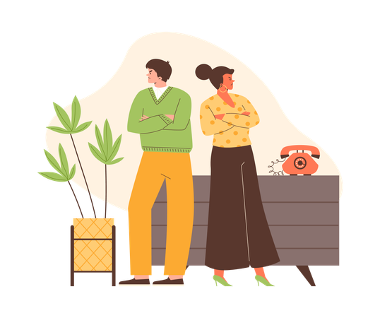 Aggressive attitude and quarrel at workplace  Illustration