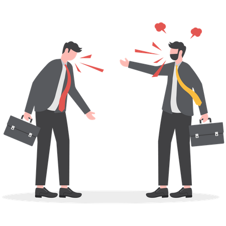 Aggressive employees arguing over business  Illustration