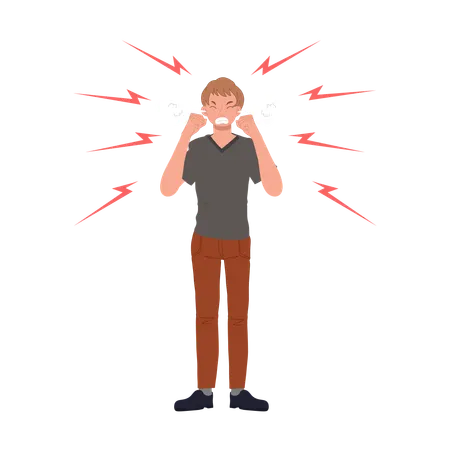 Aggressive man standing  Illustration