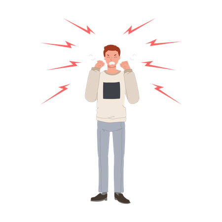 Aggressive man standing  Illustration