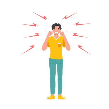 Aggressive man standing  Illustration