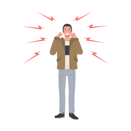 Aggressive man standing  Illustration