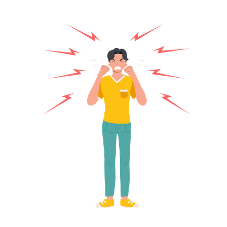 Aggressive man standing  Illustration