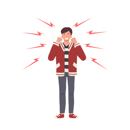 Aggressive man standing  Illustration