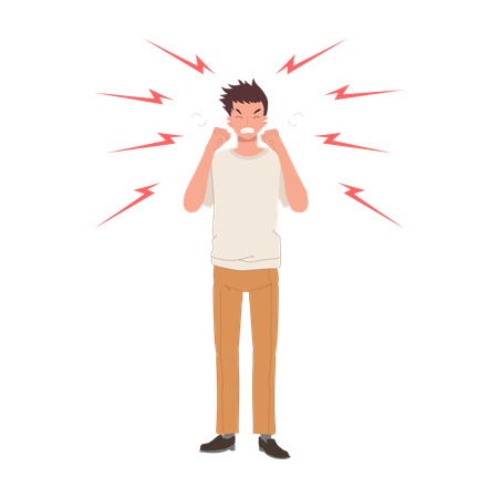Aggressive man standing  Illustration