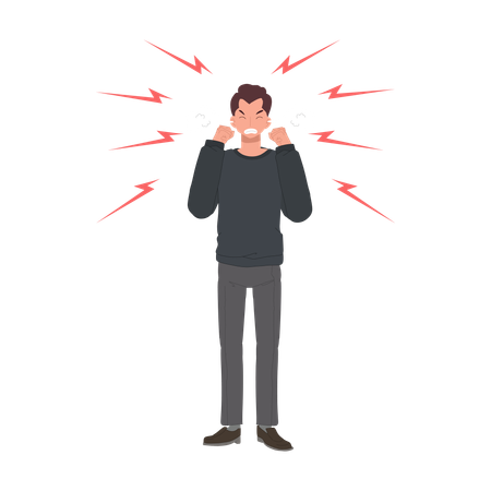 Aggressive man standing  Illustration