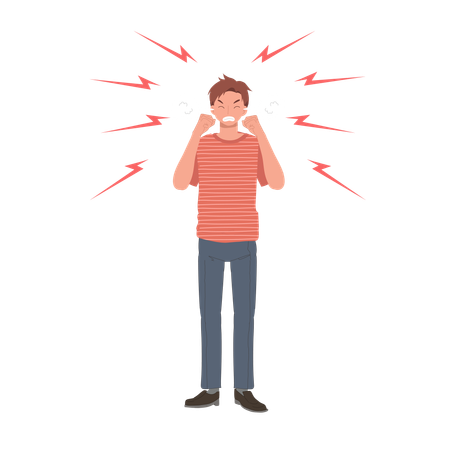 Aggressive man standing  Illustration