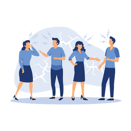 Aggressive people yell at each other  Illustration