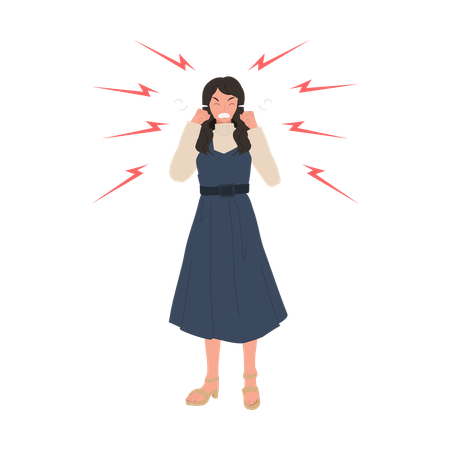 Aggressive woman standing  Illustration