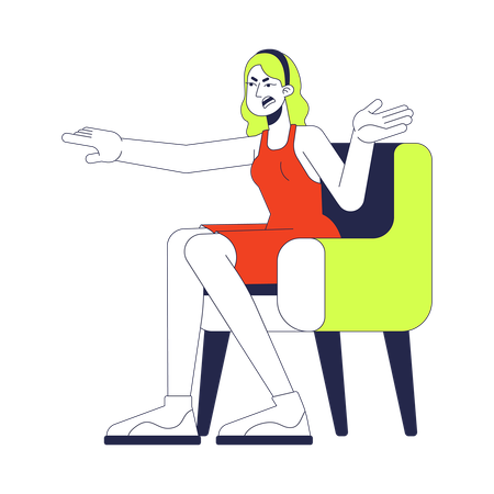 Aggressive woman throwing accusations  Illustration