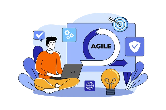 Agile Development Workflow Concept Illustration