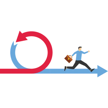 Agile Methodology For Business Or Software Development Smart Businessman Running Fast With Agility Effect On Circular Agile Life Cycle Workflow Illustration